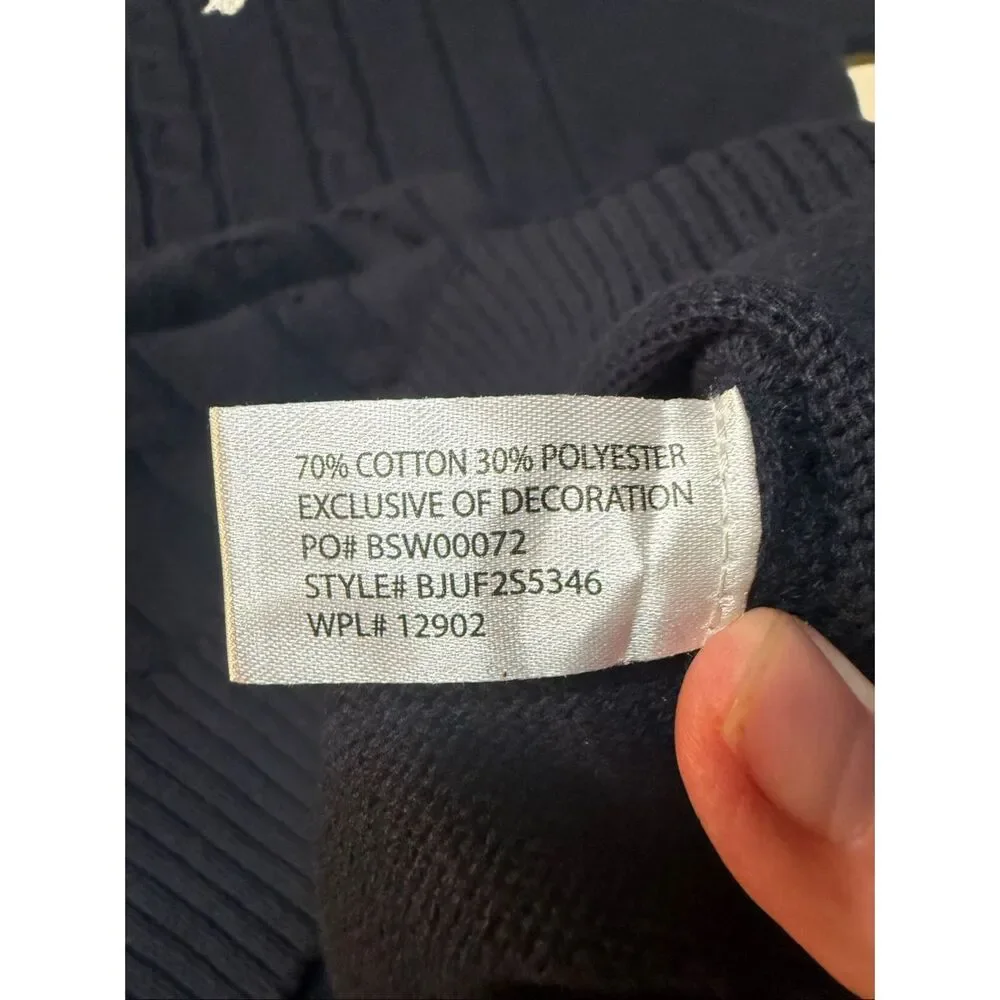U.S. Polo Assn. men's quarter-zip cable knit sweater vertical textured cable pat